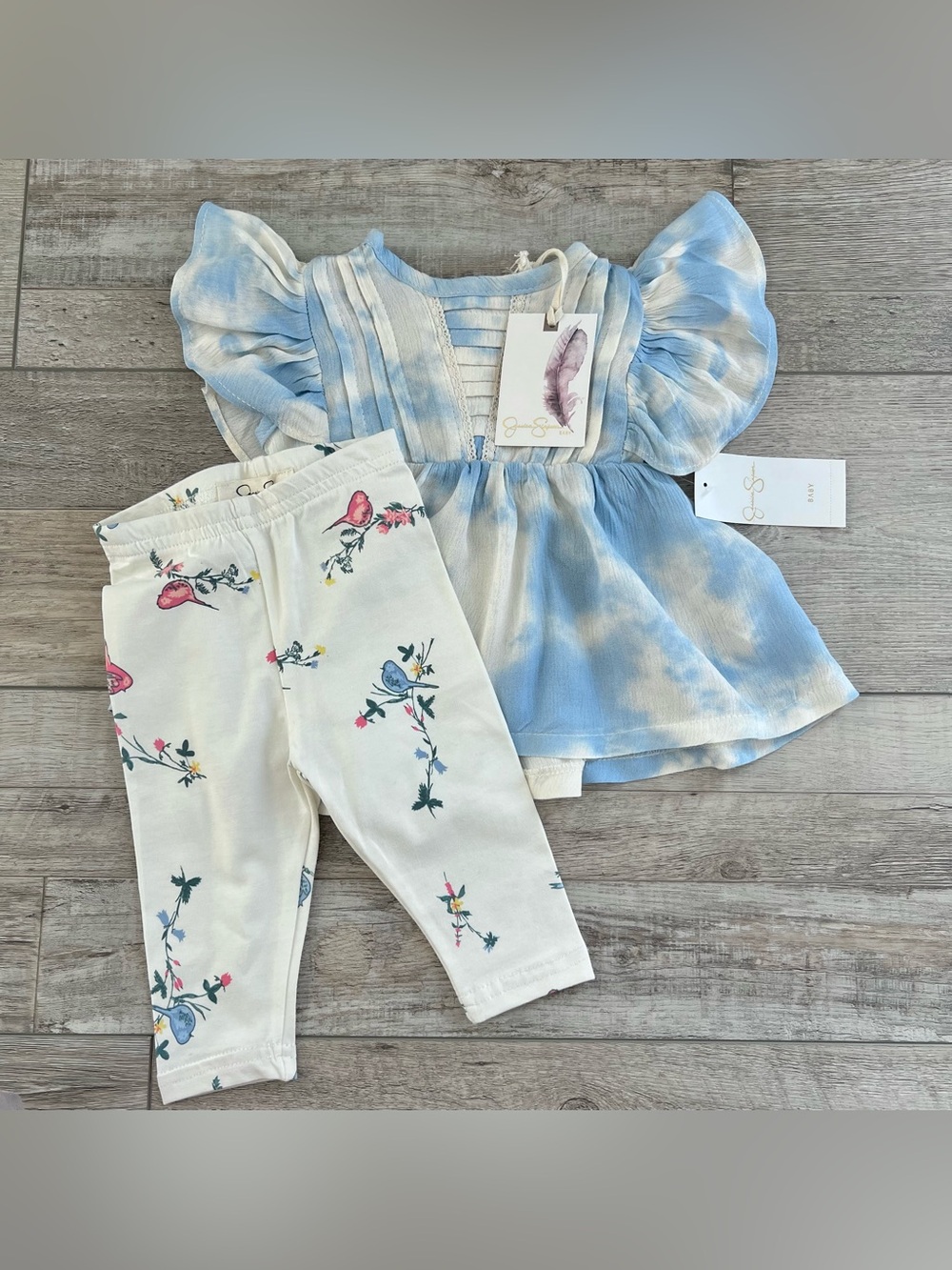 NWT Jessica Simpson Girls Tie Dye Top Outfit Size 0/3 Months
